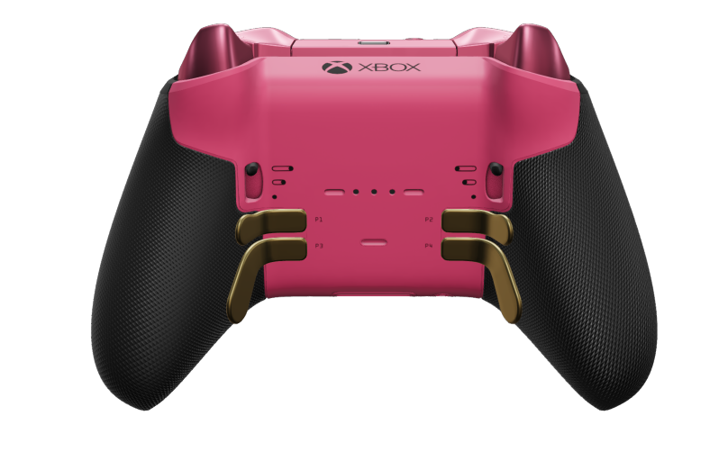 Xbox Elite Wireless Controller Series 2 – Core - Body: Deep Pink + Rubberised Grips, D-pad: Cross, Hero Gold (Metal), Back: Deep Pink + Rubberised Grips
