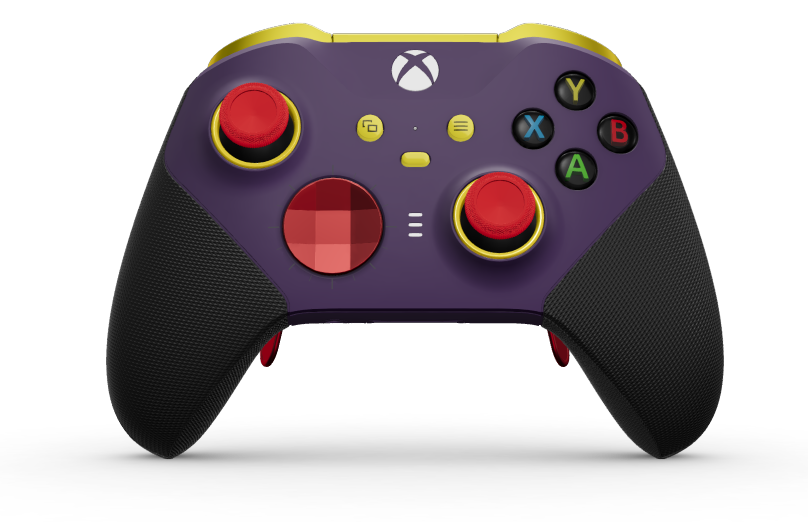 Xbox Elite Wireless Controller Series 2 - Core - Corps: Astral Purple + poignées caoutchoutées, BMD: À facettes, Pulse Red (métal), Arrière: Astral Purple + poignées caoutchoutées
