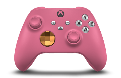 Xbox Wireless Controller - Body: Deep Pink, D-Pads: Soft Orange (Metallic), Thumbsticks: Deep Pink