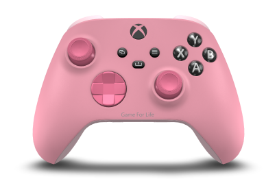 Controller with Retro Pink body, Deep Pink D-pad, and Deep Pink thumbsticks - front view