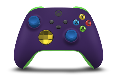 Xbox Wireless Controller - Corps: Astral Purple, BMD: Lightning Yellow (métallique), Joysticks: Shock Blue