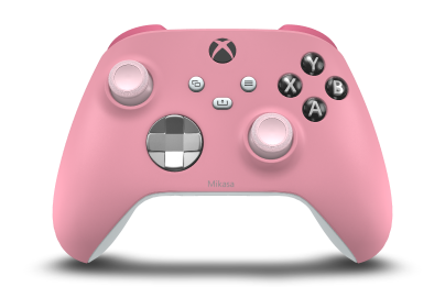 Xbox Wireless Controller - 機身: 復古粉紅, 方向鍵: 亮銀色 (金屬), 搖桿: 柔和粉紅