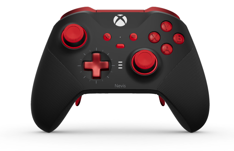 Xbox Elite Wireless Controller Series 2 – Core - Body: Carbon Black + Rubberized Grips, D-pad: Cross, Pulse Red (Metal), Back: Carbon Black + Rubberized Grips
