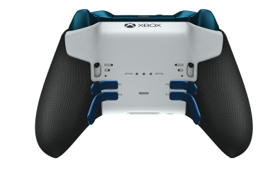 Xbox Elite Wireless Controller Series 2 – Core - Corps: Carbon Black + poignées caoutchoutées, BMD: Facette, Photon Blue (métal), Arrière: Robot White + poignées caoutchoutées