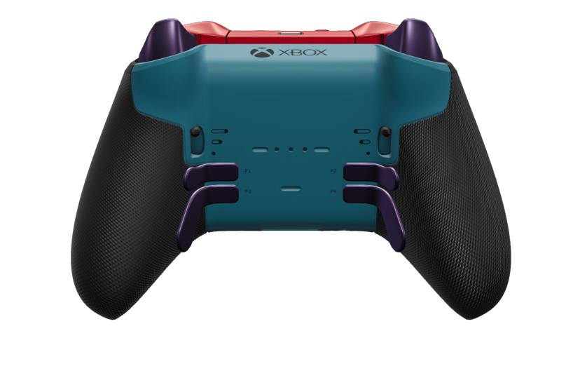 Xbox Elite Wireless Controller Series 2 - Core - Body: Astral Purple + Rubberized Grips, D-pad: Faceted, Pulse Red (Metal), Back: Mineral Blue + Rubberized Grips