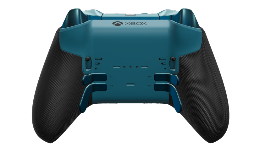 Xbox Elite Wireless Controller Series 2 - Core - Behuizing voorzijde: Mineraalblauw + rubberen handvatten, D-pad: Gefacetteerd, mineraalblauw (metaal), Behuizing achterzijde: Mineraalblauw + rubberen handvatten