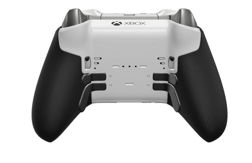 Xbox Elite Wireless Controller Series 2 - Core - Behuizing voorzijde: Robotwit + rubberen handvatten, D-pad: Gefacetteerd, stormgrijs (metaal), Behuizing achterzijde: Robotwit + rubberen handvatten