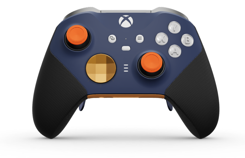 Xbox Elite Wireless Controller Series 2 - Core - Body: Midnight Blue + Rubberised Grips, D-pad: Faceted, Soft Orange (Metal), Back: Soft Orange + Rubberised Grips
