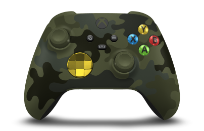 Xbox trådlös handkontroll - Body: Forest Camo, D-Pads: Lightning Yellow (Metallic), Thumbsticks: Nocturnal Green