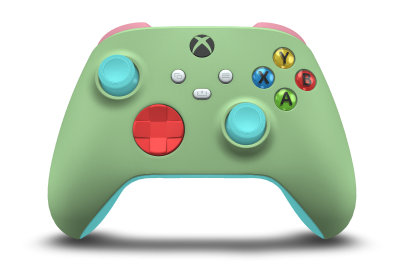 Xbox Wireless Controller - Corps: Soft Green, BMD: Pulse Red, Joysticks: Glacier Blue