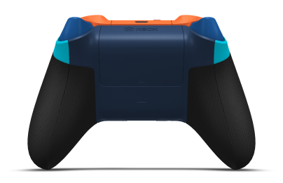 Xbox 無線控制器 - Hoofdtekst: Libelleblauw, D-Pads: Zest-oranje, Duimsticks: Mineraalblauw