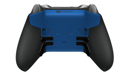 Xbox Elite Wireless Controller Series 2 - Core - Text: Shock Blue + Rubberized Grips, D-Pad: Facetten, Soft Orange (Metall), Zurück: Shock Blue + Rubberized Grips