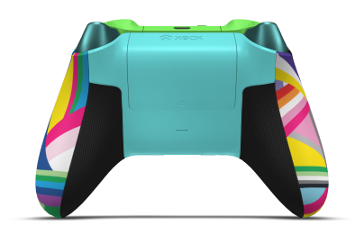 Xbox Wireless Controller - Corpo: Pride, Botões Direcionais: Verde Veloz (Metálico), Manípulos Analógicos: Azul Glaciar
