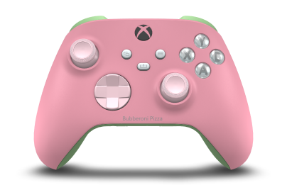 Controller with Retro Pink body, Soft Pink D-pad, and Soft Pink thumbsticks - front view