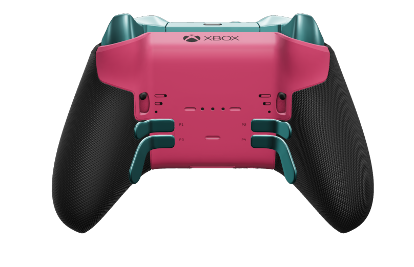 Xbox Elite Wireless Controller Series 2 - Core - Body: Deep Pink + Rubberised Grips, D-pad: Faceted, Glacier Blue (Metal), Back: Deep Pink + Rubberised Grips