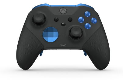 Xbox Elite Wireless Controller Series 2 - Core - Corpo: Preto Carbono + Pegas em Borracha, Botão Direcional: Faceta, Azul Elétrico (Metal), Traseira: Preto Carbono + Pegas em Borracha