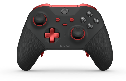 Xbox Elite Wireless Controller Series 2 - Core - Corpo: Preto Carbono + Pegas em Borracha, Botão Direcional: Cruz, Vermelho Forte (Metal), Traseira: Preto Carbono + Pegas em Borracha