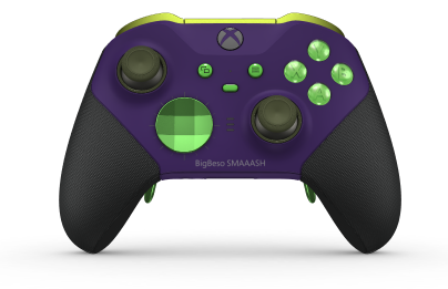 Xbox Elite Wireless Controller Series 2 - Core - Behuizing voorzijde: Astralpaars + rubberen handvatten, D-pad: Facet, Velocity Green (Metal), Behuizing achterzijde: Astralpaars + rubberen handvatten