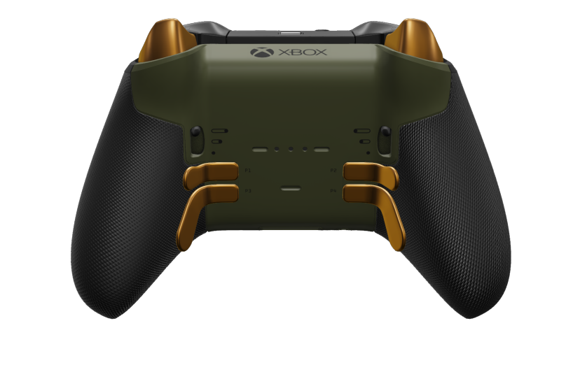 Xbox Elite Wireless Controller Series 2 - Core - Σώμα: Σκούρο πράσινο + Λαβές από καουτσούκ, Πληκτρολόγιο κατεύθυνσης: Πολύπλευρο, απαλό πορτοκαλί (Μεταλλικό), Πίσω: Σκούρο πράσινο + Λαβές από καουτσούκ