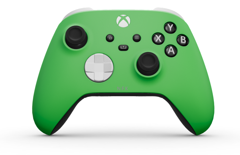 Xbox Wireless Controller - 몸체: 벨로시티 그린, 방향 패드: 로봇 화이트, 엄지스틱: 카본 블랙