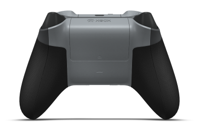Controller with Storm Grey body, Carbon Black D-pad, and Carbon Black thumbsticks - back view