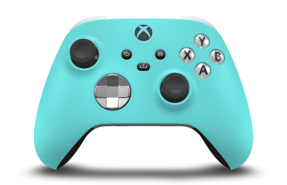 Xbox Wireless Controller - Korpus: Lodowy błękit, Pady kierunkowe: Czyste srebro, Drążki: Węglowa czerń