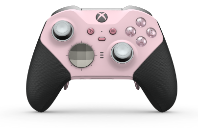 Xbox Elite Wireless Controller Series 2 - Core - Body: Soft Pink + Rubberized Grips, D-pad: Facet, Bright Silver (Metal), Back: Soft Pink + Rubberized Grips