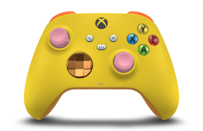 Xbox 無線控制器 - Body: Lighting Yellow, D-Pads: Soft Orange (Metallic), Thumbsticks: Retro Pink