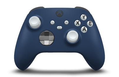 Xbox Wireless Controller - Corps: Midnight Blue, BMD: Storm Gray (métallique), Joysticks: Robot White