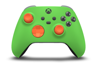 Xbox Wireless Controller - Hoveddel: Fartgrøn, D-blokke: Skalorange, Thumbsticks: Skalorange