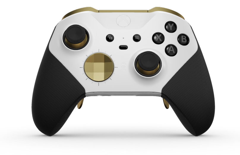 Xbox Elite Wireless Controller Series 2 - Core - Cuerpo: Blanco robot + Agarres texturizados, Cruceta: Facetado, dorado héroe (metal), Atrás: Blanco robot + Agarres texturizados