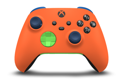 Xbox Wireless Controller - Body: Zest Orange, D-Pads: Velocity Green, Thumbsticks: Midnight Blue