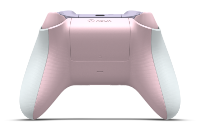 Controller with Robot White body, Soft Purple D-pad, and Soft Pink thumbsticks - back view