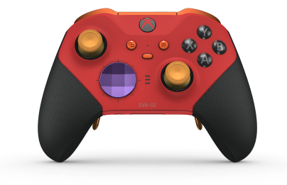 Xbox Elite Wireless Controller Series 2 - Core - Body: Pulse Red + Rubberized Grips, D-pad: Facet, Astral Purple (Metal), Back: Pulse Red + Rubberized Grips