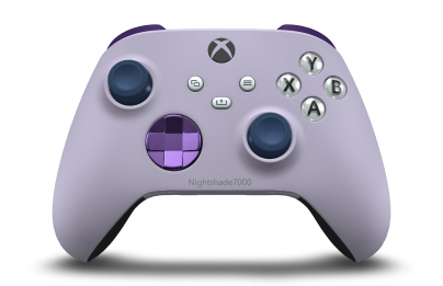 Xbox Wireless Controller - Cuerpo: Violeta suave, Crucetas: Violeta astral (metálico), Palancas de mando: Azul nocturno