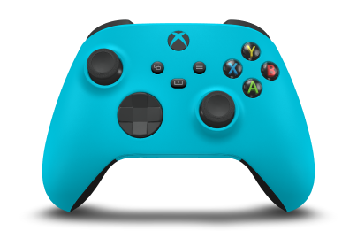 Xbox Wireless Controller - Corpo: Azul Libélula, Botões Direcionais: Preto Carbono, Manípulos Analógicos: Preto Carbono