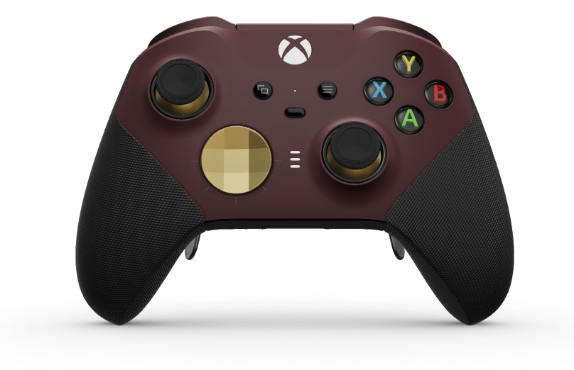 Xbox Elite Wireless Controller Series 2 - Core - Body: Garnet Red + Rubberized Grips, D-pad: Facet, Hero Gold (Metal), Back: Carbon Black + Rubberized Grips