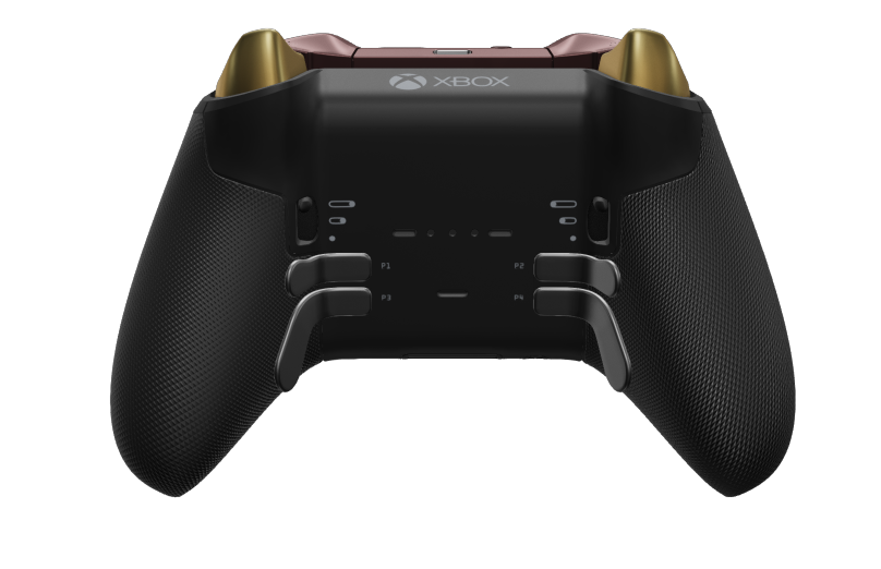 Xbox Elite Wireless Controller Series 2 - Core - Body: Garnet Red + Rubberized Grips, D-pad: Facet, Hero Gold (Metal), Back: Carbon Black + Rubberized Grips