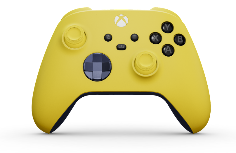 Mando inalámbrico Xbox - Corps: Lightning Yellow, BMD: Midnight Blue (métallique), Joysticks: Lightning Yellow