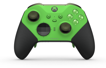 Manette sans fil Xbox Elite Series 2 - Core - Body: Velocity Green + Rubberized Grips, D-pad: Facet, Carbon Black (Metal), Back: Carbon Black + Rubberized Grips