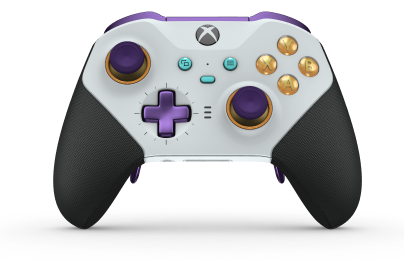 Xbox Elite Wireless Controller Series 2 - Core - Body: Robot White + Rubberized Grips, D-pad: Cross, Astral Purple (Metal), Back: Robot White + Rubberized Grips