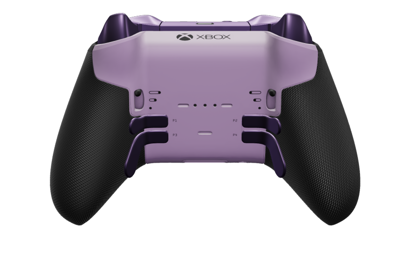 Xbox Elite ワイヤレスコントローラー シリーズ 2 - Core - Hoveddel: Blød lilla + gummigreb, D-blok: Facetteret, pink (metal), Bagside: Blød lilla + gummigreb