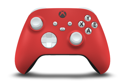Xbox Wireless Controller - 機身: 脈衝紅, 方向鍵: 機器白, 搖桿: 機器白