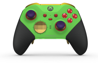 Xbox Elite Wireless Controller Series 2 - Core - Corpo: Verde Veloz + Pegas em Borracha, Botão Direcional: Faceta, Dourado Mate (Metal), Traseira: Verde Veloz + Pegas em Borracha