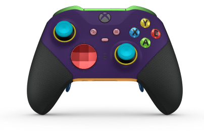 Xbox Elite Wireless Controller Series 2 - Core - Body: Astral Purple + Rubberized Grips, D-pad: Facet, Pulse Red (Metal), Back: Soft Orange + Rubberized Grips