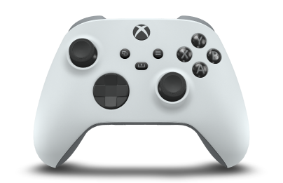 Xbox Wireless Controller - Corpo: Branco Robot, Botões Direcionais: Preto Carbono, Manípulos Analógicos: Preto Carbono