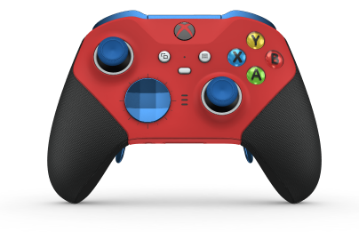 Xbox Elite Wireless Controller Series 2 - Core - Behuizing voorzijde: Pulsrood + rubberen handvatten, D-pad: Facet, Photon Blue (Metal), Behuizing achterzijde: Pulsrood + rubberen handvatten