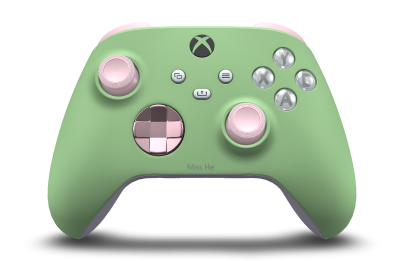 Xbox Wireless Controller - Hoveddel: Blød grøn, D-blokke: Blød pink (metallisk), Thumbsticks: Blød pink
