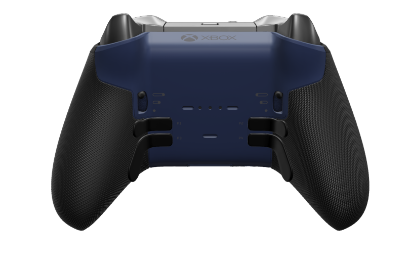 Xbox Elite Wireless Controller Series 2 - Core - 몸체: 미드나잇 블루 + 고무 코팅 그립, 방향 패드: 패싯, 스톰 그레이(메탈), 뒤로: 미드나잇 블루 + 고무 코팅 그립