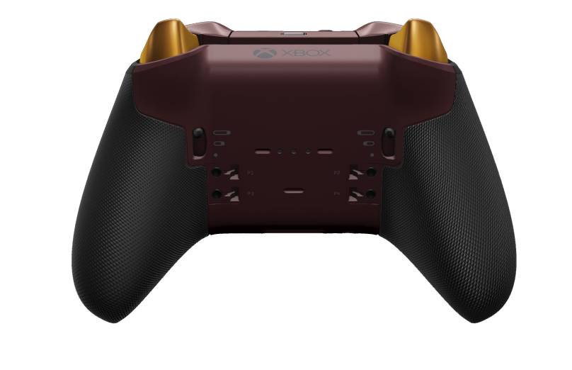 Xbox Elite Wireless Controller Series 2 - Core - Body: Soft Orange + Rubberized Grips, D-pad: Facet, Photon Blue (Metal), Back: Garnet Red + Rubberized Grips